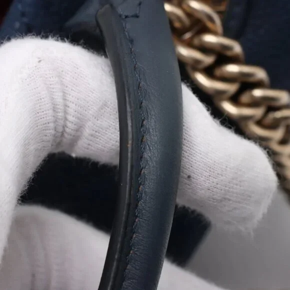 Chanel Matelasse Caviar Skin Two-Way Tote Bag Navy Blue - Picture 10 of 12